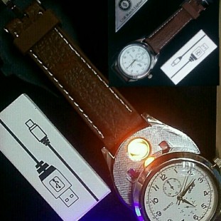 ساعة مزودة بولاعة شحن USB (code1109)