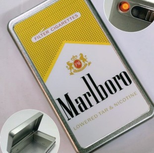 حافظة سجائر مارلبورو ومزودة بولاعة شحن USB (code1113)