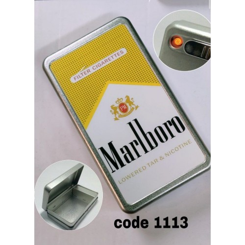 حافظة سجائر مارلبورو ومزودة بولاعة شحن USB (code1113)