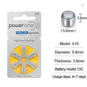 بطارية ليثوم لسماعات الصم وضعاف السمع POWER ONE (code1176)