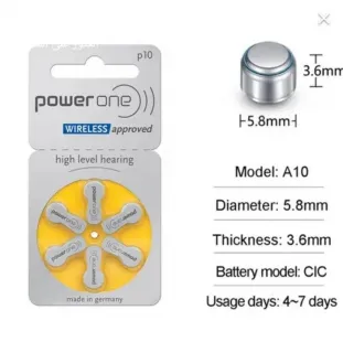 بطارية ليثوم لسماعات الصم وضعاف السمع POWER ONE (code1176)