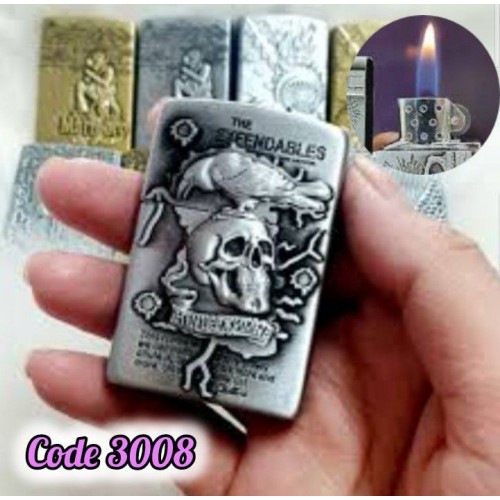 ولاعة غاز اتوماتيك المرتزقة الفضى THE EXPENDABLES (code3008)