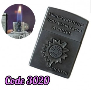 ولاعة غاز شعلة اتوماتيك فضى LIGHTER PROTECTS (code3020)