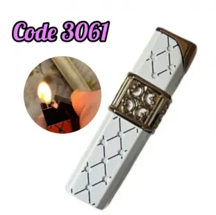 ولاعة غاز شعلة ابيض الشكل بحزام فضى (code3061)