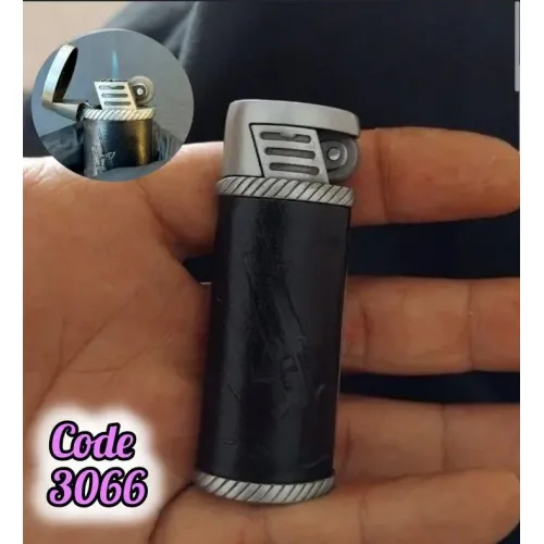 الولاعة الشعلة القنبلة غلاف جلد اسود (code3066)