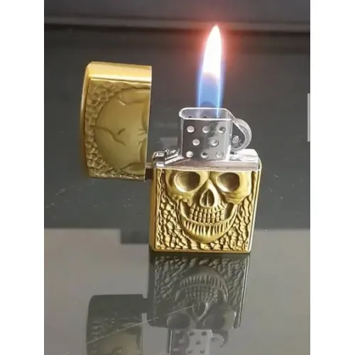 الولاعة الجمجمة الذهبى شعلة اتوماتيك (code3079)