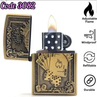 ولاعة سوليتير ذهبى شعلة اتوماتيك (code3082)