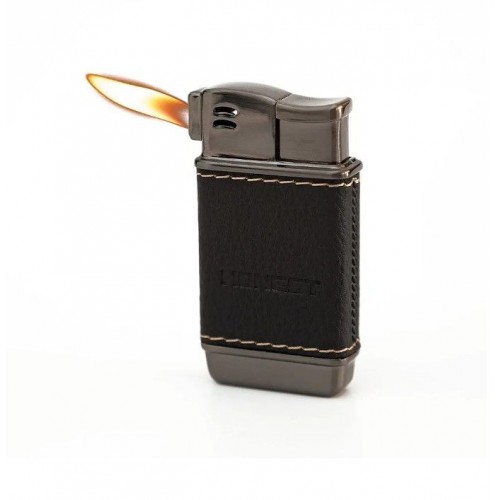 ولاعة معدن شعلة جانبية وش جلد (code3211)