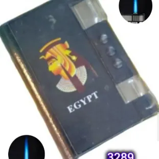 حافظة سجائر فرعونى مزودة بولاعة غاز (code3289)