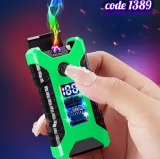 ولاعة الكتريك شعلة مزدوجة شحن USB مزودة بأضاءة وعداد تايمر (code1389)