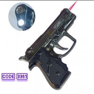 ولاعة مسدس الشعلة النارية المعدنية – قابلة لإعادة التعبئة مع كشاف LED مدمج ( code 3361 )